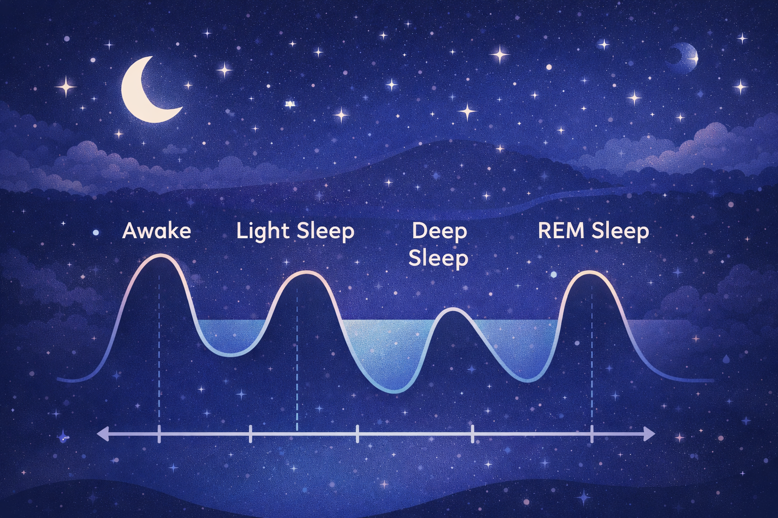 Person sleeping peacefully at night