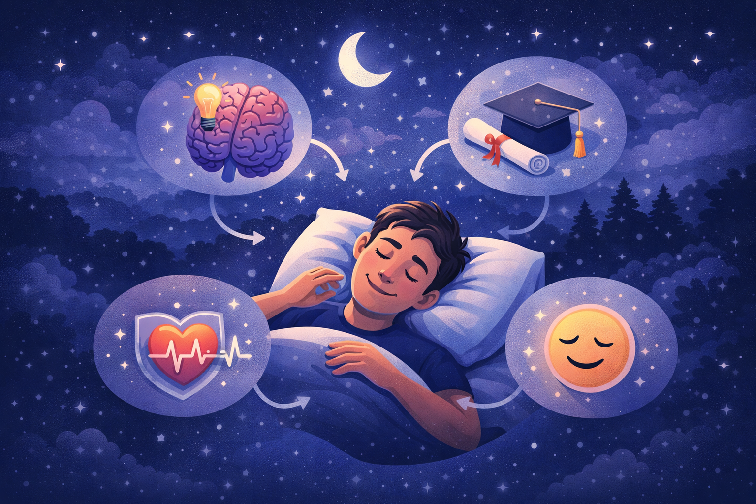 Person sleeping peacefully at night